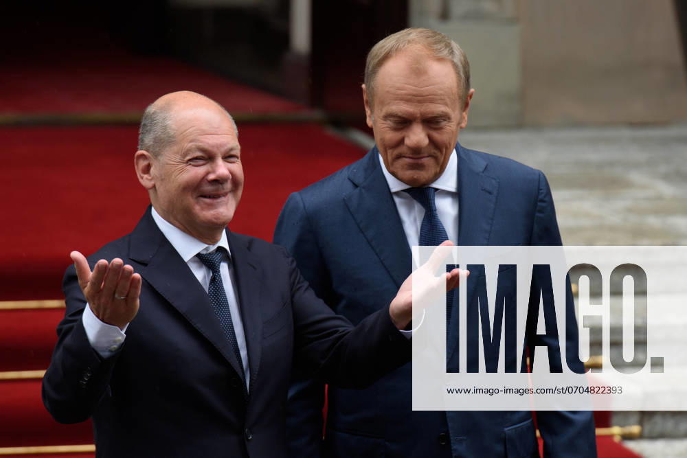 Poland s PM Donald Tusk Hosts German Chancellor Olaf Scholz Polish Prime Minister Donald Tusk is welcoming German Chancellor Olaf Scholz during a bilateral meeting in Warsaw, Poland, on July 2, 2024. Warsaw Poland Poland