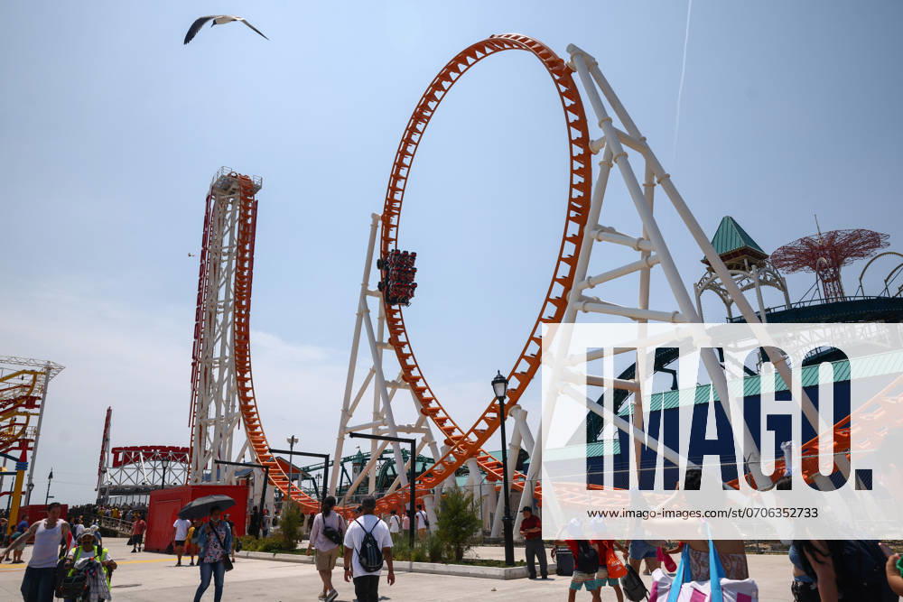 Business And Economy In New York Thunderbolt Roller Coaster at Luna Park in Coney Island in New York, United States of America, on July 4th, 2024. New York United States