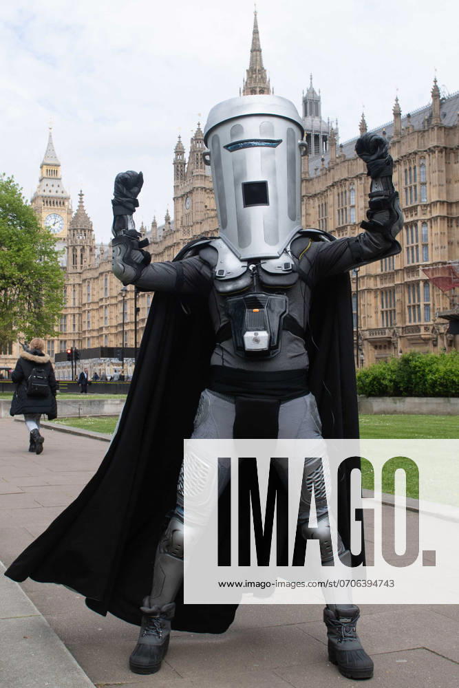 London Mayoral Candidate Count Binface Campaigns in College Green, London London Mayoral candidate Count Binface poses for photos as he campaigns in College Green, London, England, UK on Thursday 25 April, 2024.,