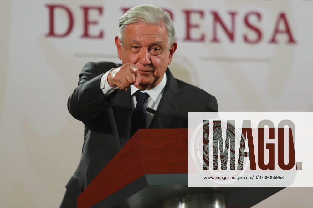Mexicos President Andres Manuel Lopez Obrador Briefing Mexico s President Andres Manuel Lopez Obrador, talks about the restoration program for rural heritage damaged by the 2017 earthquake in the states of Morelos, Puebla, Oaxaca, Chiapas and Mexico City, as well as the progress on the trains, during a briefing conference at National Palace. on July 10, 2024 in Mexico City, Mexico. (Photo by Carlos Santiago Eyepix Group)