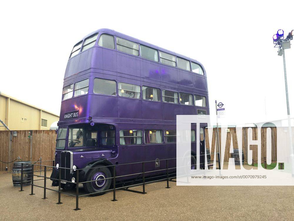 The triple-deck Knight Bus from Harry Potter is pictured at Warner Bros. Studio Tour London - The Making of Harry Potter, in London. The Harry Potter film series was made Leavesden for more than ten years. Props, sets and costumes from the films are kept at the London studios. MAY 10th 2016 MTXx161311