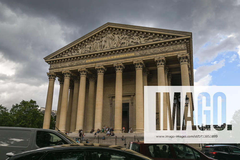 Daily Life In Paris On The Eve Of The Olympics PARIS, FRANCE - JULY 15: General view of the Church of Sainte-Marie-Madeleine (French: L Ã glise Sainte-Marie-Madeleine), La Madeleine, a Catholic parish church on Place de la Madeleine in the 8th arrondissement of Paris, on July 15, 2024, in Paris France. Paris France