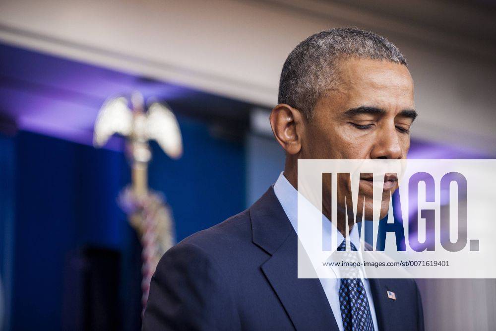 Orlando: Tote bei Schießerei in Nachtclub - Barack Obama June 12, 2016 - Washington, District of Columbia, United States of America - United States President Barack Obama pauses while speaking to reporters in the Brady Press Briefing Room in Washington, District of Columbia, U.S., on Sunday, June 12, 2016, about the deadly shooting the night before in a gay nightclub in Orlando FL. Approximately 50 people were killed and at least 53 more were injured in what appears to be the deadliest mass shooting in U.S. history. .Credit: Washington United States of America - ZUMAs152