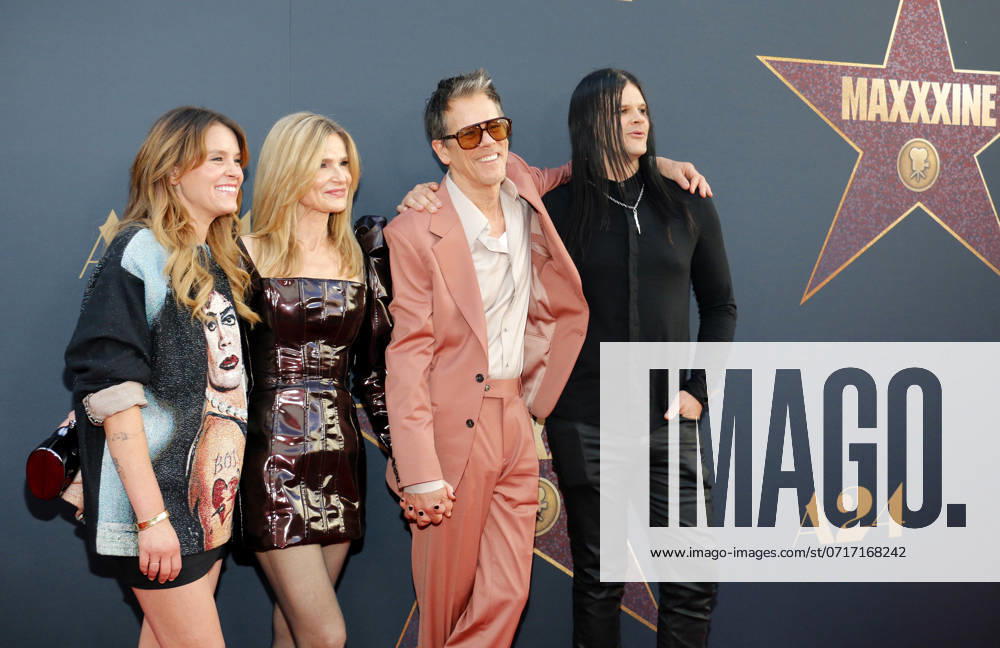 MaXXXine World Premiere, Los Angeles, California, USA - 24 June 2024 Sosie Bacon, Kyra Sedgwick, Kevin Bacon and Travis Bacon at the Los Angeles premiere of MaXXXine held at the TCL Chinese Theater in Hollywood, USA on June 24, 2024.,