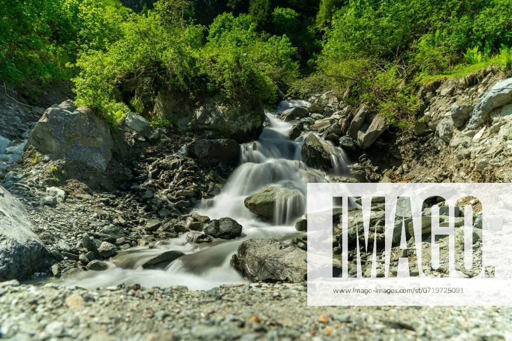 Long time exposure with wild water in the austrian called Habachtal, Scenery with wild water in the austrian called Habachtal at spring time, Scenery with wild water in the austrian called Habachtal at spring time, 19.09.2023,