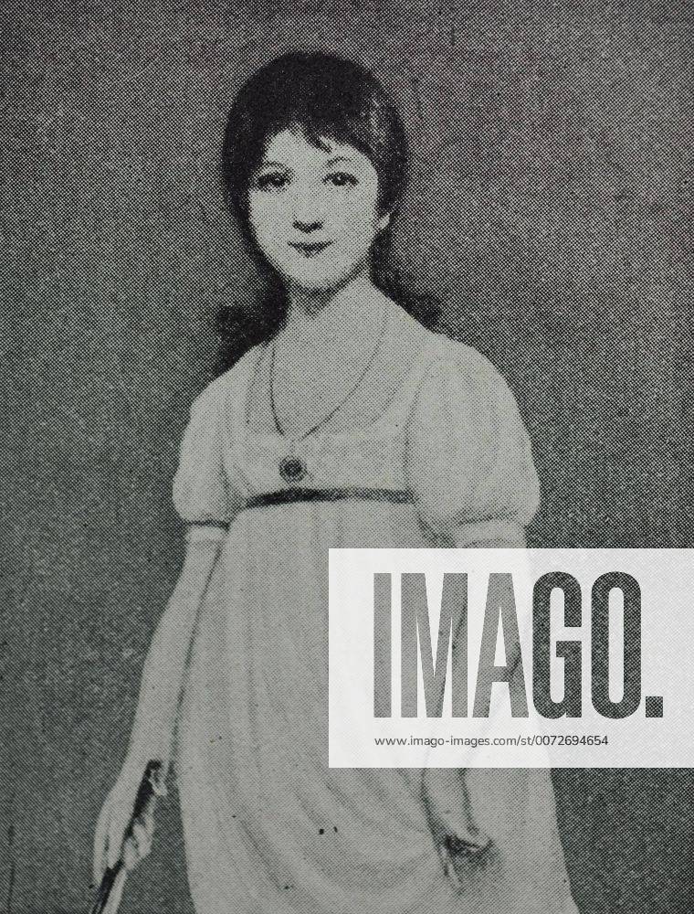 Portrait of a young Jane Austen (1775-1817), an English novelist whose works of romantic fiction, set among the landed gentry, earned her a place as one of the most widely read writers in English literature. Dated 1790. WHA !ACHTUNG AUFNAHMEDATUM GESCHÄTZT!