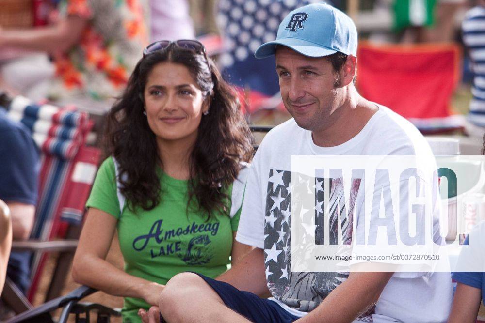 RELEASE DATE: June 25, 2010. MOVIE TITLE: Grown Ups. STUDIO: Columbia Pictures. PLOT: Thirty years after their high school graduation, five good friends reunite for a Fourth of July holiday weekend. PICTURED: SALMA HAYEK as Roxanne Chase-Feder and ADAM SANDLER as Lenny Feder. - ZUMAg90_