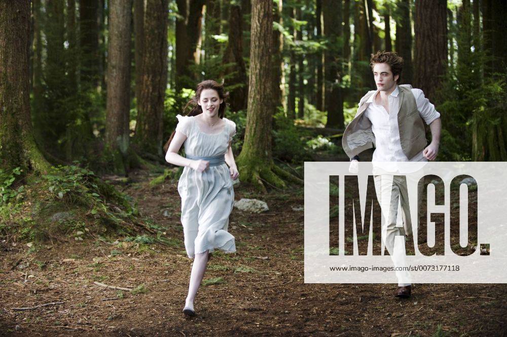 RELEASE DATE: November 20, 2009. MOVIE TITLE: Twilight: New Moon. STUDIO: Imprint Entertainment. PLOT: After Bella recovers from the vampire attack that almost claimed her life, she looks to celebrate her birthday with Edward and his family. However, a minor accident during the festivities results in Bella s blood being shed, a sight that proves too intense for the Cullens, who decide to leave the town of Forks, Washington for Bella and Edward s sake. Initially heartbroken, Bella finds a form of comfort in reckless living, as well as an even-closer friendship with Jacob Black. Danger in different forms awaits. PICTURED: KRISTEN STEWART as Bella Swan and ROBERT PATTINSON as Edward Cullen. - ZUMAg90_
