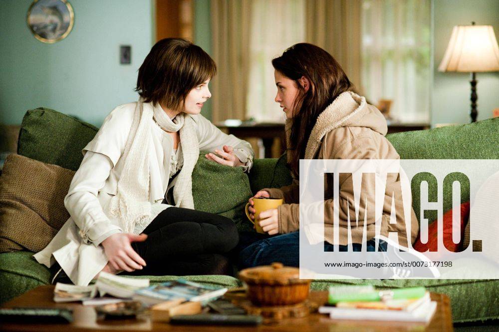 RELEASE DATE: November 20, 2009. MOVIE TITLE: Twilight: New Moon. STUDIO: Imprint Entertainment. PLOT: After Bella recovers from the vampire attack that almost claimed her life, she looks to celebrate her birthday with Edward and his family. However, a minor accident during the festivities results in Bella s blood being shed, a sight that proves too intense for the Cullens, who decide to leave the town of Forks, Washington for Bella and Edward s sake. Initially heartbroken, Bella finds a form of comfort in reckless living, as well as an even-closer friendship with Jacob Black. Danger in different forms awaits. PICTURED: KRISTEN STEWART as Bella Swan and ASHLEY GREENE as Alice Cullen. - ZUMAg90_