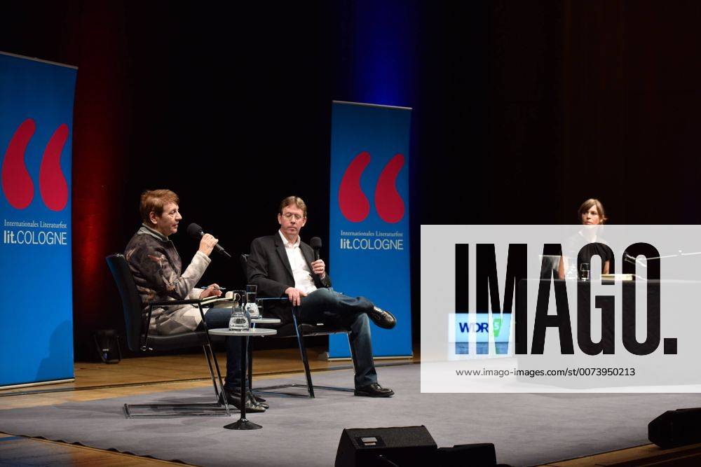 Journalistin MARGARETE VON SCHWARZKOPF, l-r, Schriftsteller CODY MCFADYEN und Schauspielerin ANNEKE KIM SARNAU liest am 19.10.2016 in Köln bei der Lit.Cologne Spezial, einem Internationales Literaturfestival in Köln.