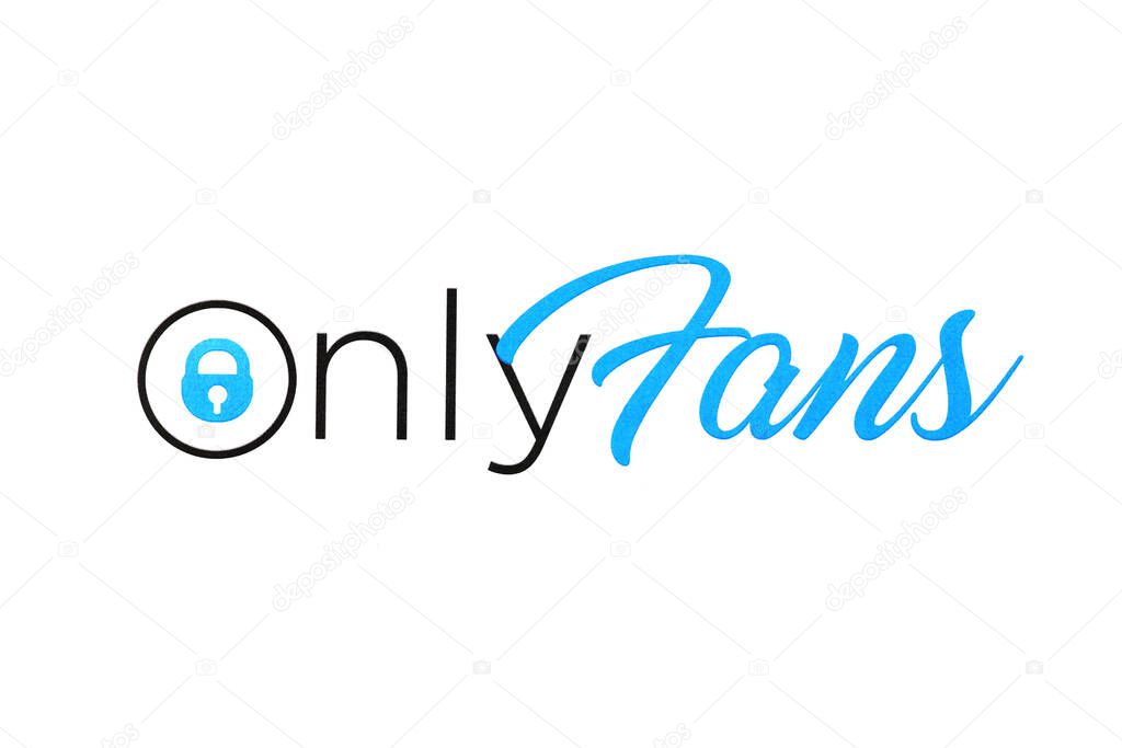 Onlyfans service logo printed on white paper. OnlyFans is content subscription service based in London, United Kingdom