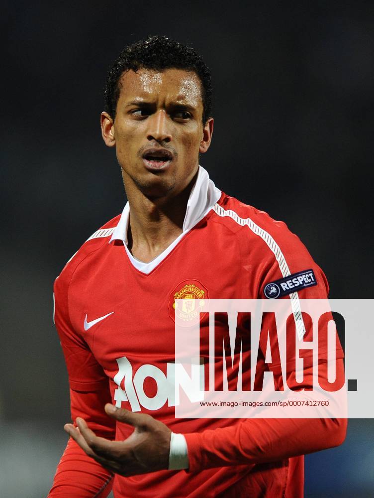 Football - Champions League Round of 16 First Leg - Olympique Marseille (blue) vs. Manchester United ManU (red) --- Nani of Manchester United at the Stade Velodrome, Marseille