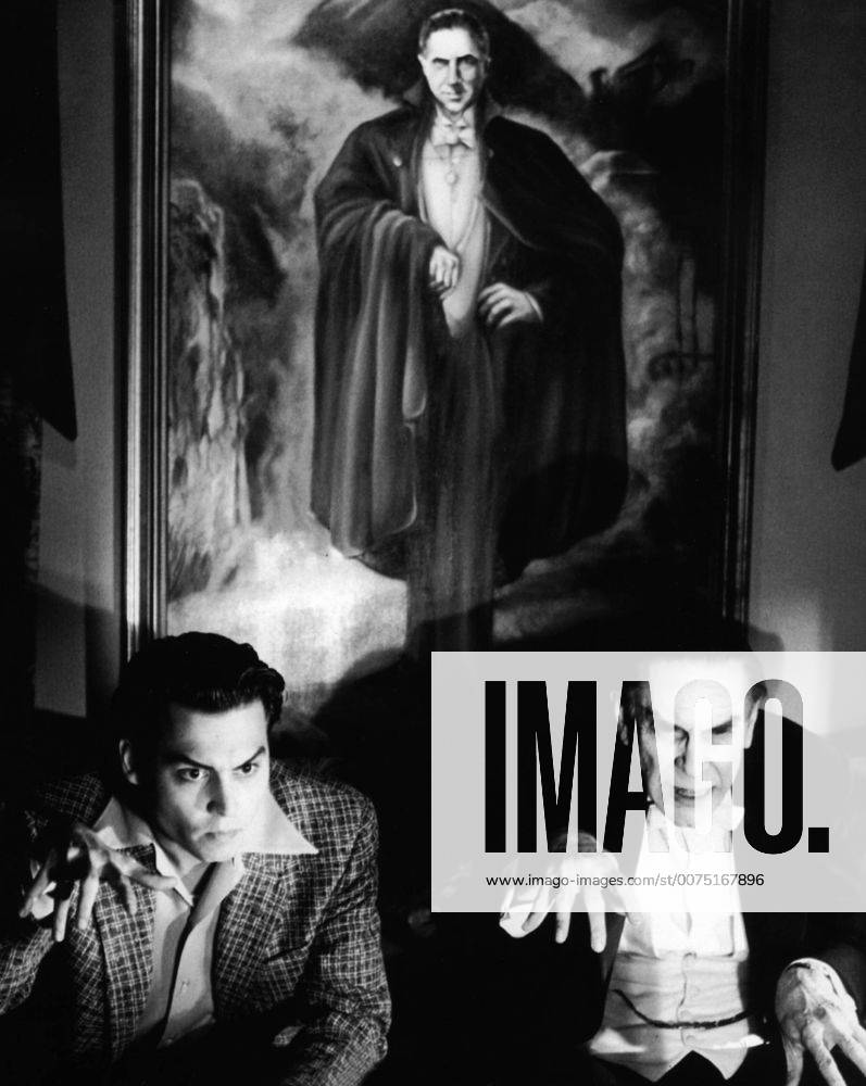 OSCARS. Bester Nebendarsteller. Preisträger 1991-2000 Ed Wood, (ED WOOD) USA 1995, Regie: Tim Burton, JOHNNY DEPP, MARTIN LANDAU, Stichwort: Vampir, Dracula UnitedArchives00014527