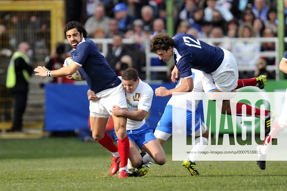 RUGBY : Italie France - Tournoi des VI Nations - Stadio Flaminio - Yoann HUGET - Yannick JAUZION - - AnthonyBibardFEP -