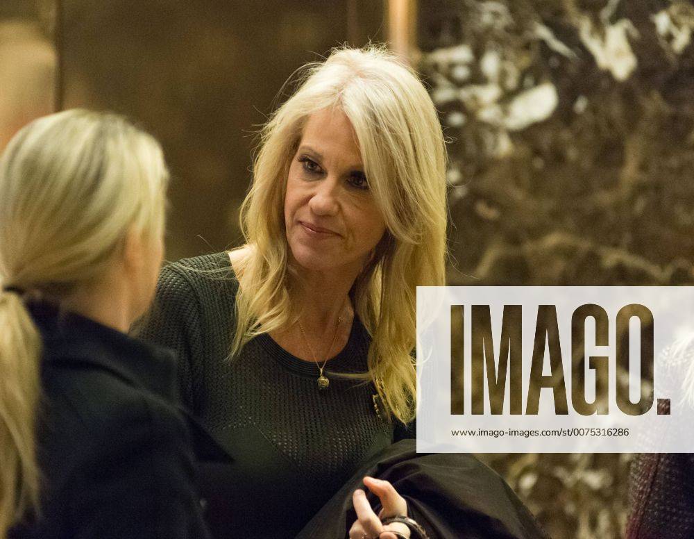 New York, New York, United States of America - Trump campaign manager and political strategist Kellyanne Conway is seen in the lobby of Trump Tower in New York, NY, USA upon her arrival on December 12, 2016. .Credit: Pool via CNP New York United States of America - ZUMAs152 20161201_zaa_s152_088