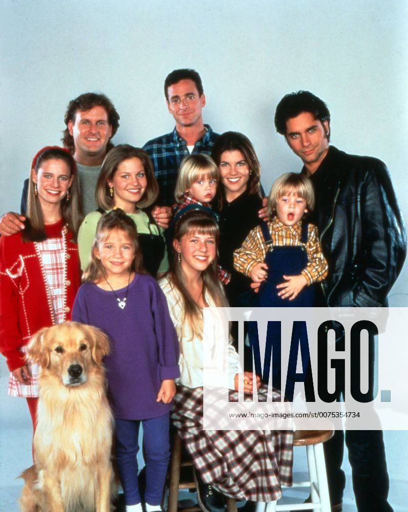 Full House, Sitcom, USA 1987 - 1995, Staffel 8, Darsteller: (v. l.) Andrea Barber, Dave Coulier, Bob Saget, Candace Cameron Bure, Lori Loughlin, John Stamos, Mary Kate oder Ashley Olsen, Jodie Sweetin,