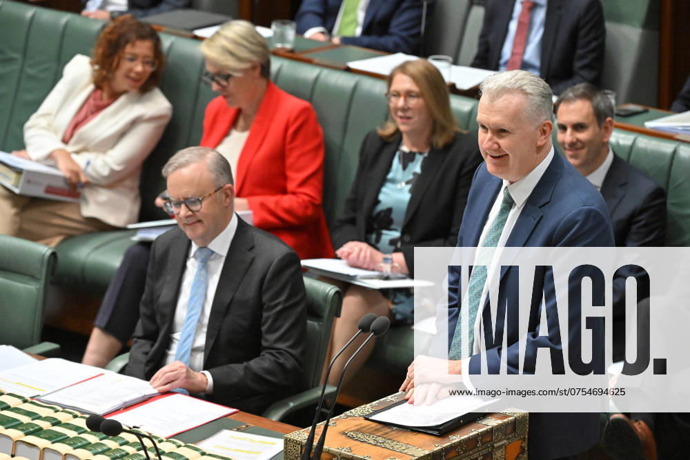 QUESTION TIME, Prime Minister Anthony Albanese and Minister for Home Affairs Tony Burke during Question Time in the House of Representatives at Parliament House in Canberra, Thursday, August 15, 2024. ( NO ARCHIVING, , NO USE IN BOOKS WITHOUT CONSENT CANBERRA AUSTRALIAN CAPITAL TERRITORY AUSTRALIA PARLIAMENT HOUSE