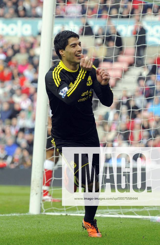 Liverpool s Luis Suarez celebrates scoring his side s second goal. Barclays Premier League AFC Sunderland vs. FC Liverpool 20th March, 2011 . o0 Jubel Freude