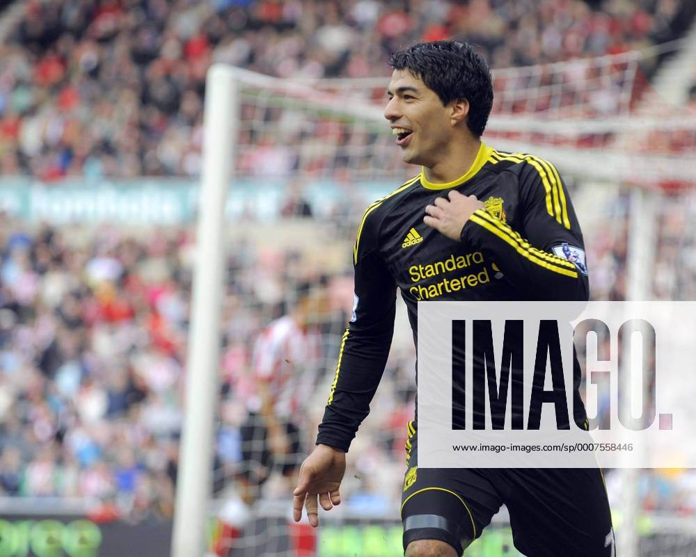 Liverpool s Luis Suarez celebrates scoring his side s second goal. Barclays Premier League AFC Sunderland vs. FC Liverpool 20th March, 2011 . o0 Jubel Freude
