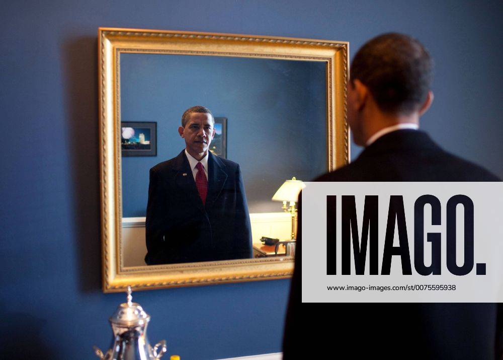 Feb. 03, 2010 - Washington, DC, USA - President-elect Barack Obama was about to walk out to take the oath of office. Backstage at the U.S. Capitol, he took one last look at his appearance in the mirror Barack Hussein Obama II (born August 4, 1961) is the 44th President of the United States. He is the first African American to be elected to office and the first president born outside the contiguous United States. Born in Honolulu, Hawaii, Obama is a graduate of Columbia University and Harvard Law School. He worked as a civil rights attorney and taught constitutional law at the University of Chicago Law School from 1992 to 2004. While serving three terms representing the 13th District in the Illinois Senate from 1997 to 2004, he ran unsuccessfully in the Democratic primary for the United States House of Representatives in 2000. Washington USA - ZUMAz03_ 20100203_shh_z03_753