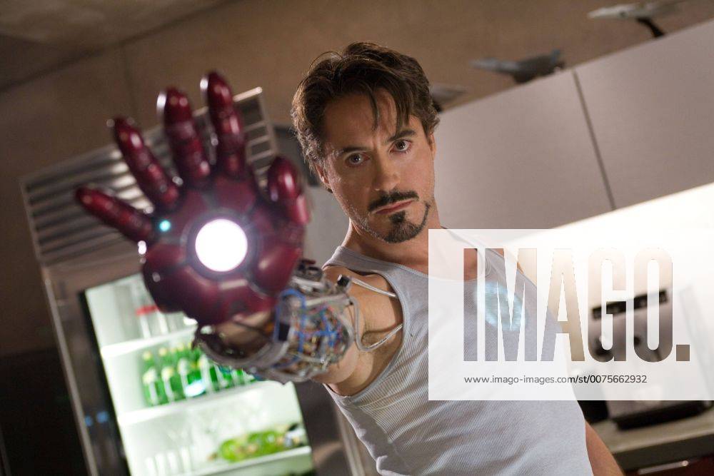 RELEASE DATE: May 2, 2008. MOVIE TITLE: Iron Man. STUDIO: Marvel Enterprises. PLOT: When Tony Stark is forced to create a life support suit to keep him alive after an accident he decides to use the technology in his suit to fight crime. PICTURED: ROBERT DOWNEY JR. stars as Tony Stark, a billionaire industrialist and genius inventor in Iron Man. - ZUMAf90_ 20070806_aad_f90_582