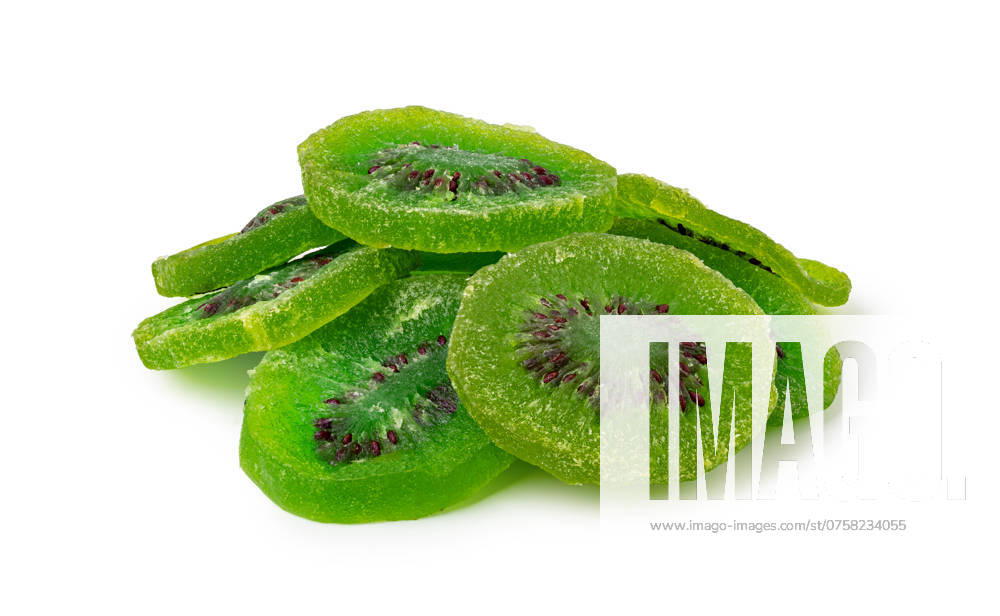 Getrocknete Kiwi vor weißem Hintergrund Dried kiwi isolated over white background