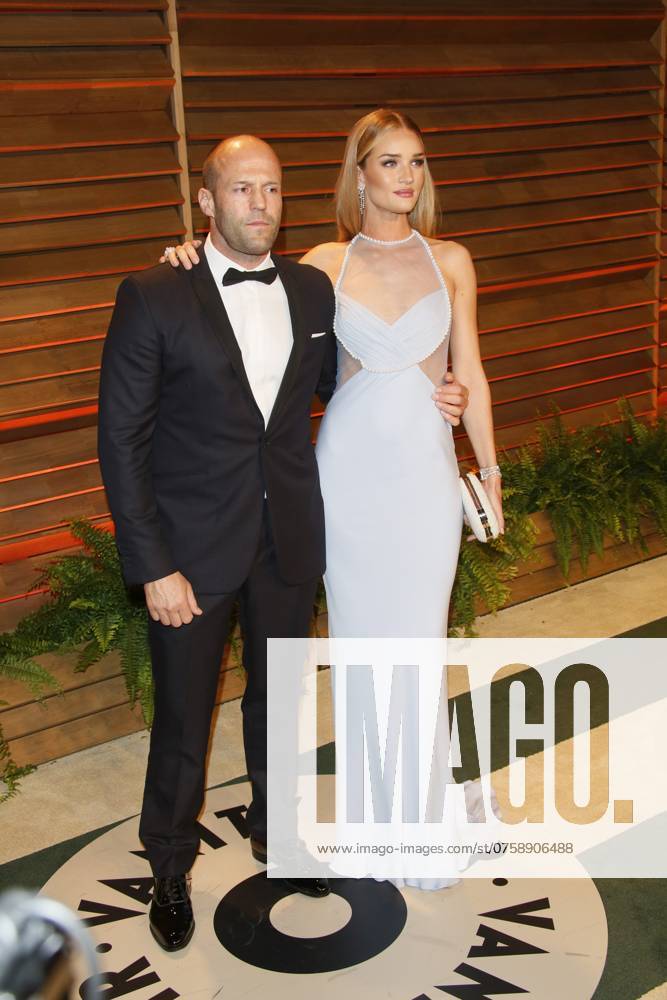 Rosie Huntington-Whiteley and Jason Statham arrive at the Vanity Fair Oscar Party in West Hollywood, Los Angeles, USA, on 02 March 2014. Photo: HB00047