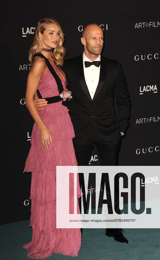 Rosie Huntington-Whiteley and Jason Statham arriving at the LACMA 2015 Art and Film Gala Honouring James Turrell And Alejandro G Inarritu at LACMA on November 7, 2015 in Los Angeles, California.