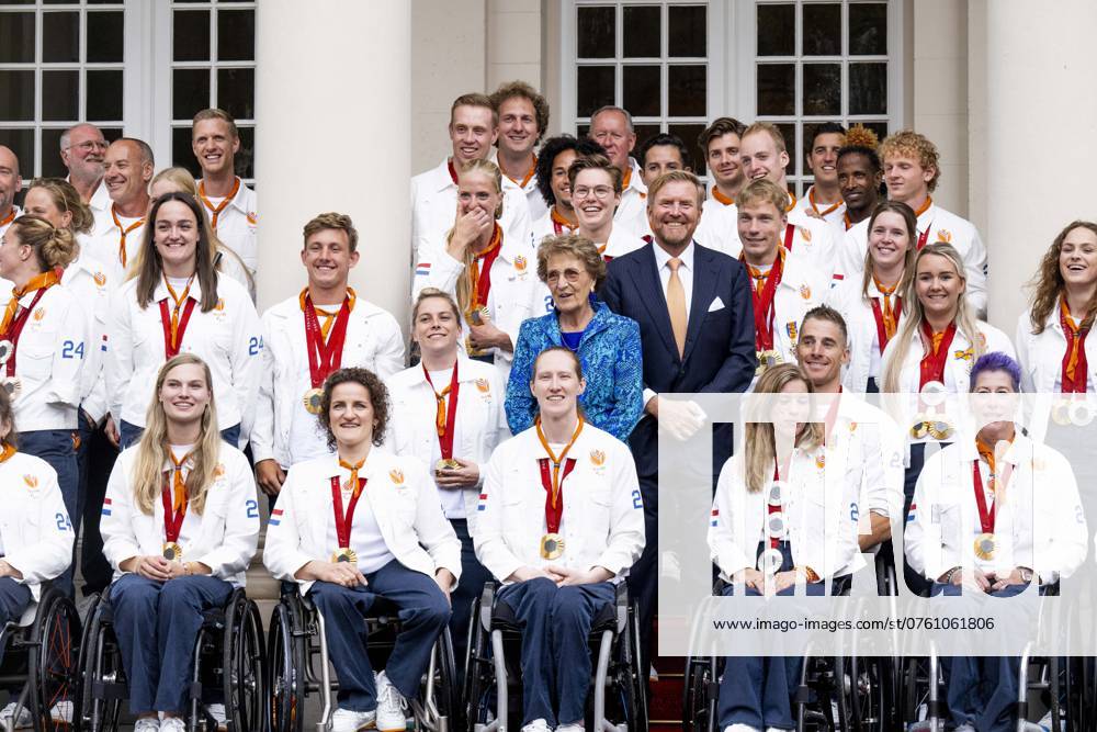 Den Haag, The Netherlands, 2024-09-10 15:44:53 THE HAGUE, 10-09-2024, Noordeinde Palace King Willem Alexander and Princess Margriet of the Netherlands will receive the Dutch medal winners of the 2024 Summer Paralympic Games in Paris at Noordeinde Palace in The Hague on Tuesday afternoon, September 10. PHOTO: NLBeeld Patrick van Emst Credit: NL Beeld Patrick van Emst