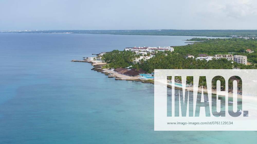 Panorama of Dominicus beach coastline at morning, Panorama of Dominicus beach coastline, Aerial view of sandy beach and crystal clear sea, Caribbean sea.Dominican republic., Panorama of Dominicus beach coastline, Aerial view of sandy beach and crystal clear sea, Caribbean sea.Dominican republic., 17.08.2024,