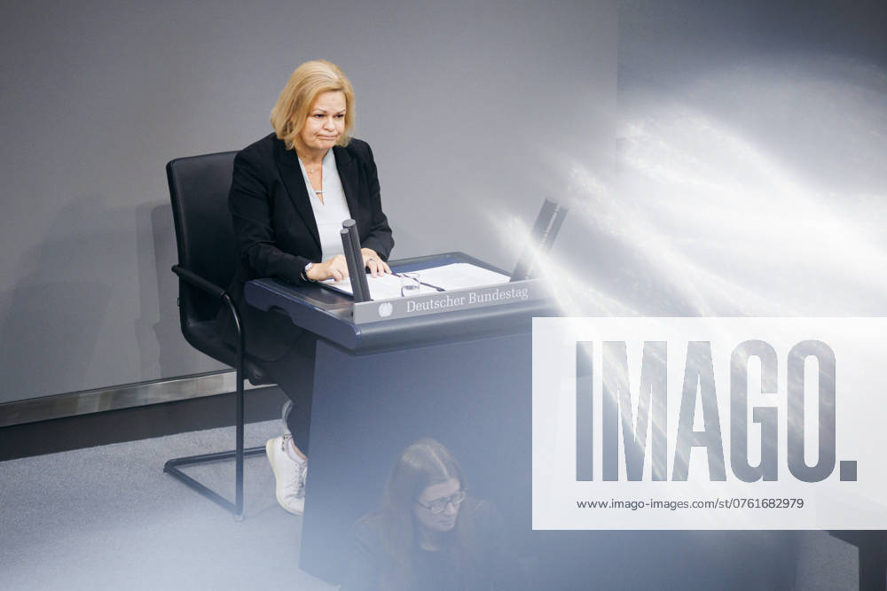 Nancy Faeser (SPD), Bundesministerin fuer Inneres und Heimat, aufgenommen im Rahmen einer Rede zum Thema Innere Sicherheit im Deutschen Bundestag in Berlin, 12.09.2024. Berlin Deutschland