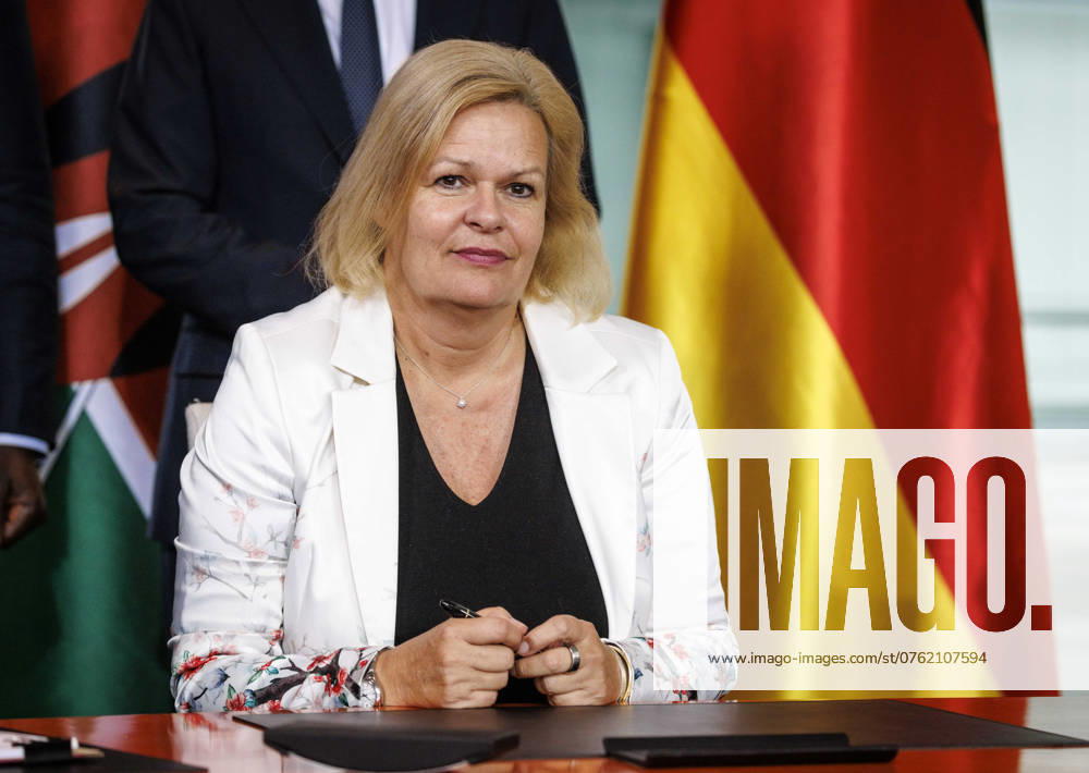 Nancy Faeser, Bundesministerin fuer Inneres und Heimat, unterzeichnet neues Migrationsabkommen zwsichen Kenia und Deutschland in Berlin, 13.09.2024. Berlin Deutschland