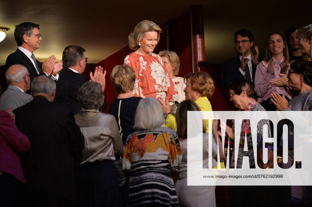 Queen Mathilde of Belgium pictured during a royal visit to a representation of Giuseppe Verdi s La Traviata at the Opera Royal de Wallonie (ORW), in Liege Friday 13 September 2024. Conducted by Giampaolo Bisanti and staged by Thaddeus Strassberger, this classic opera will see soprano Irina Lungu interpret the mythical role of Violetta. JILLxDELSAUX 100584957