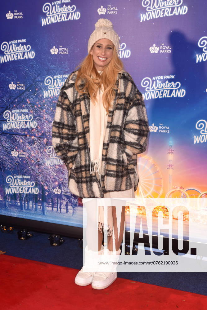 Stacey Solomon attends the Hyde Park Winter Wonderland Preview Night 2022 in London, England. UK. Thursday 17th November 2022. -