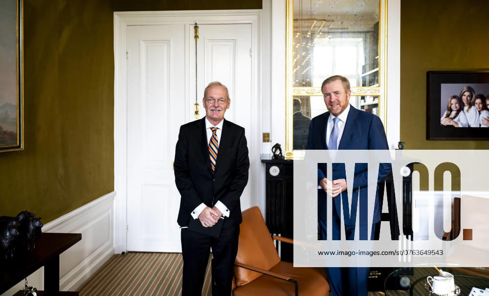 Palace King Willem-Alexander during a meeting with Jean Rummenie Staatssecretaris van Landbouw, Visserij, Voedselzekerheid en Natuur (State Secretary for Agriculture, Fisheries, Food Security and Nature) in The Hague. Â