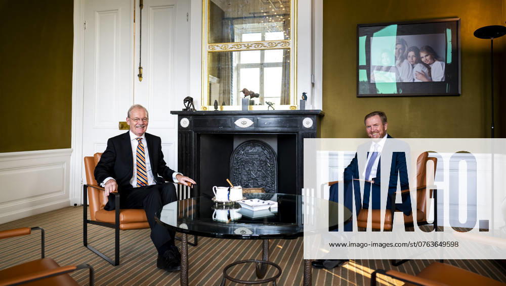 Palace King Willem-Alexander during a meeting with Jean Rummenie Staatssecretaris van Landbouw, Visserij, Voedselzekerheid en Natuur (State Secretary for Agriculture, Fisheries, Food Security and Nature) in The Hague. Â