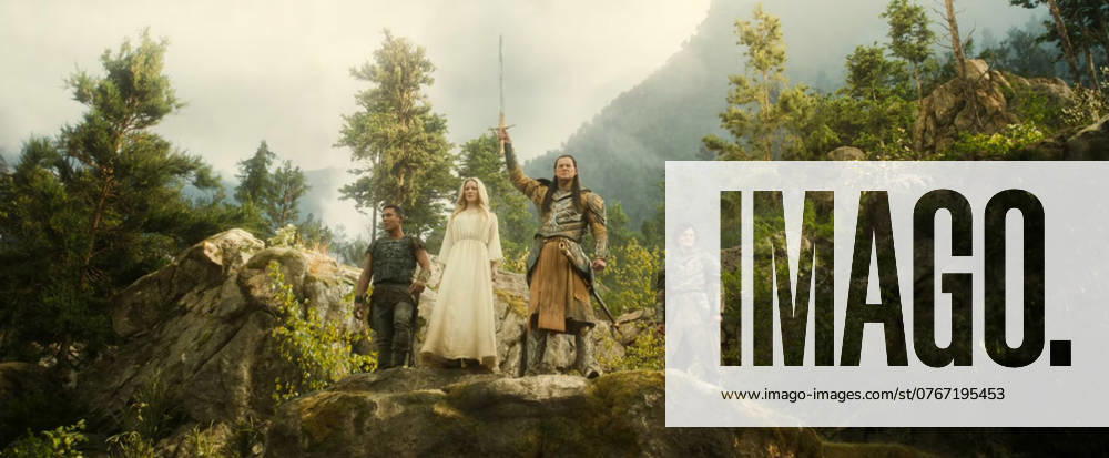 Ismael Cruz Cordova, Morfydd Clark, Benjamin Walker and Robert Aramayo Los Angeles.CA.USA. Ismael Cruz Cordova, Morfydd Clark, Benjamin Walker and Robert Aramayo in a scene in (C) Amazon Prime TV series, The Lord of the Rings: The Rings of Power. Season 2. S2E8 LMK112-041024-001 Showrunners: J. D. Payne and Patrick McKay Set in the Second Age of The Lord of the Rings story this sees the forging of the rings and the rise of the Dark Lord Sauron. Arranged against him are Elves, Dwarves, Men and Hobbits. Supplied by LMKMEDIA. Editorial Only. Landmark Media is not the copyright owner of these Film or TV stills but provides a service only for recognised Media outlets.