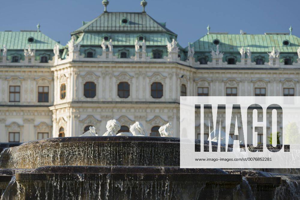 Brunnen vor dem Schloss Belvedere, 3. Bezirk Landstrasse, Wien, Österreich