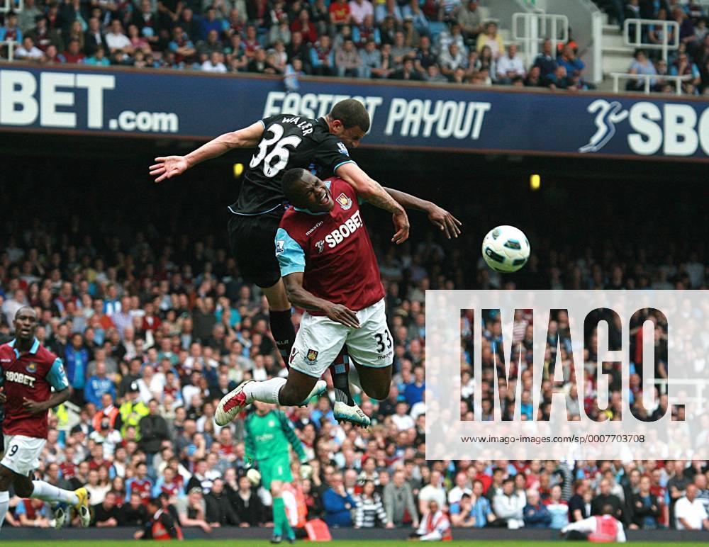 Football - Premier League - West Ham United vs. Aston Villa Victor Obinna Of West Ham and Kyle Walker of Aston Villa at Upton Park, London