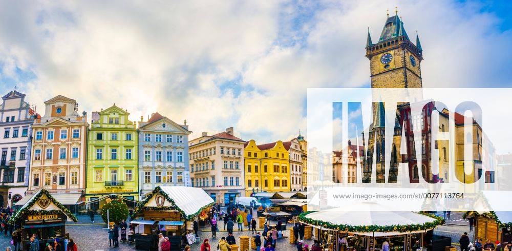 Altstädter Rathaus, Weihnachtsmarkt auf dem Altstädter Ring, Altstadt, Prag, Böhmen, Tschechien, Europa