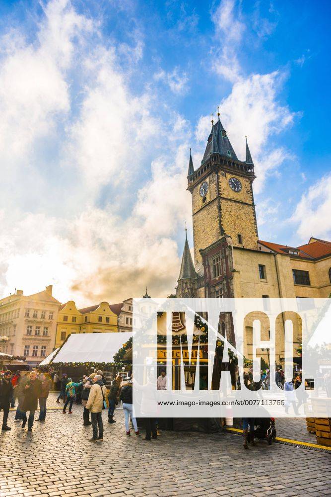 Altstädter Rathaus, Weihnachtsmarkt auf dem Altstädter Ring, Altstadt, Prag, Böhmen, Tschechien, Europa
