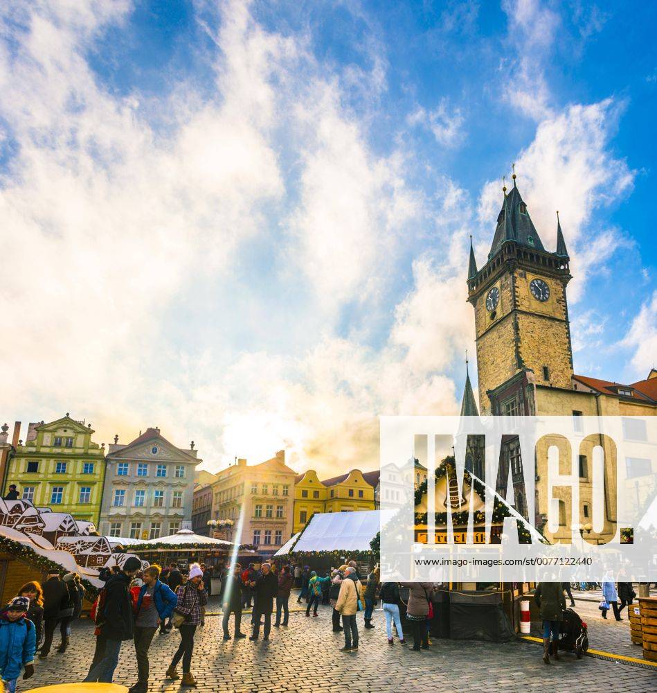 Altstädter Rathaus, Weihnachtsmarkt auf dem Altstädter Ring, Altstadt, Prag, Böhmen, Tschechien, Europa