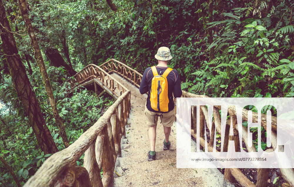 Hike in Costa Rica Hiking in green tropical jungle, Costa Rica, Central America ,model released, Symbolfoto