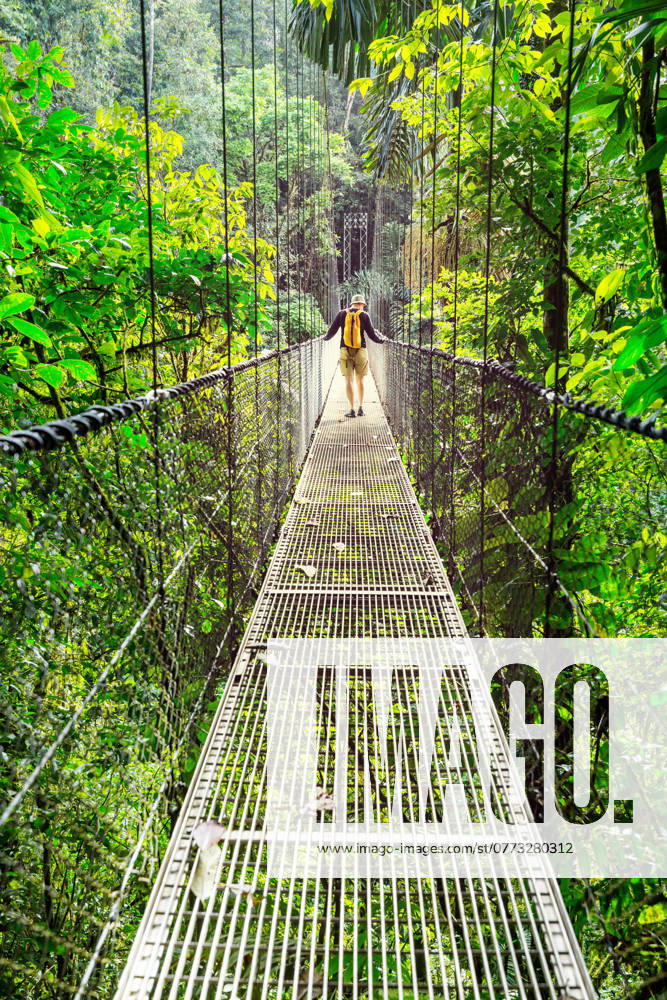 Hike in Costa Rica Hiking in green tropical jungle, Costa Rica, Central America ,model released, Symbolfoto