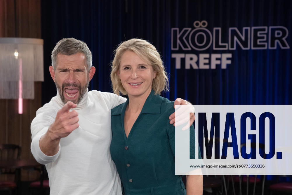 Von links: Micky BEISENHERZ, Moderator, Susan LINK, Moderatorin, Gastgeber der Sendung ,,Koelner Treff,, im WDR Fernsehen
