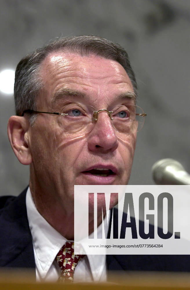 Mueller Confirmation Hearing United States Senator Chuck Grassley (Republican of Iowa) listens to testimony during the confirmation hearing for Robert Mueller to be Director of the Federal Bureau of Investigation (FBI) on Capitol Hill in Washington, DC on July 30, 2001. Credit: Ron Sachs CNP AdMedia Washington District of Columbia United States of America