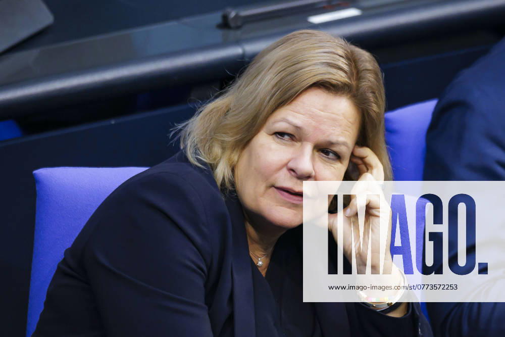Nancy Faeser (SPD), Bundesministerin fuer Inneres und Heimat, aufgenommen im Deutschen Bundestag. Berlin, 18.10.2024. Berlin Deutschland