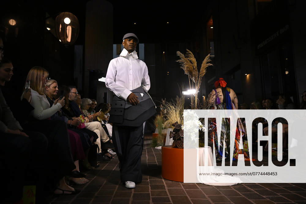 MELBOURNE FASHION WEEK PREVIEW, A model walks the runway wearing a design by Wa Ring during a Melbourne Fashion Week media preview in Melbourne, Monday, October 21, 2024. ( NO ARCHIVING, , NO USE IN BOOKS WITHOUT CONSENT Melbourne Victoria Australia