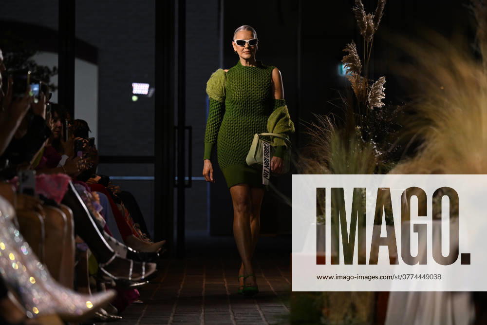 MELBOURNE FASHION WEEK PREVIEW, A model walks the runway wearing a design by Chris Ran Lin during a Melbourne Fashion Week media preview in Melbourne, Monday, October 21, 2024. ( NO ARCHIVING, , NO USE IN BOOKS WITHOUT CONSENT Melbourne Victoria Australia