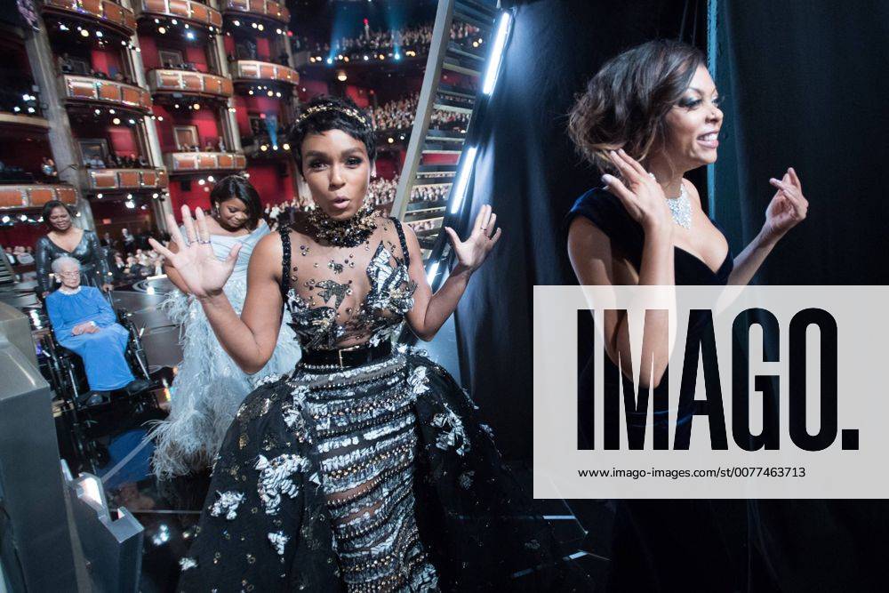 Feb 26, 2017 - Hollywood, California, U.S - KATHERINE JOHNSON, OCTAVIA SPENCER, JANELLE MONAE, and TARAJI P. HENSON head backstage during The 89th Oscars® at the Dolby® Theatre in Hollywood, CA on Sunday, February 26, 2017. Hollywood U.S - ZUMAz03_ 20170226_sho_z03_549